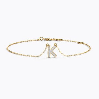 Dazzle Alphabet K Diamond Bracelet