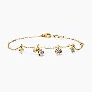 Pearly Dangle Diamond Bracelet