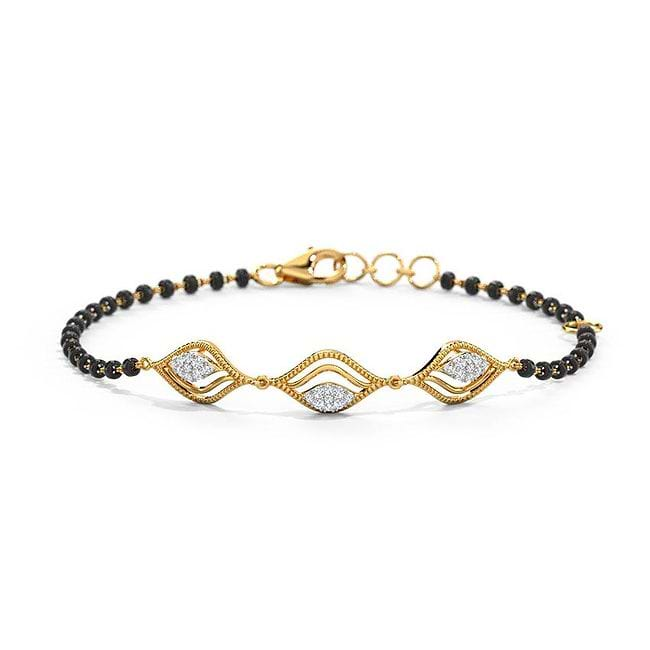 14 KT Yellow Gold Mangalsutra Bracelet