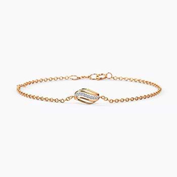 Linear Swash Diamond Chain Bracelet
