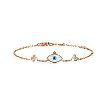 Gleaming Evil Eye Chain Bracelet
