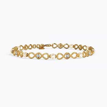 Swirly Pearl Chain Bracelet
