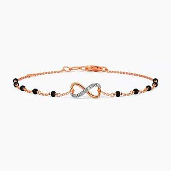 Beloved Infinity Heart Diamond Mangalsutra Bracelet