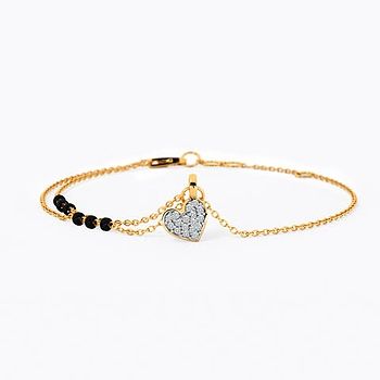 Posy Heart Diamond Mangalsutra Bracelet