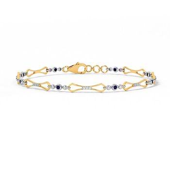 Clip on Clip Colourstone and Diamond Tennis Bracelet