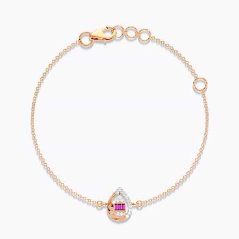 Cosmo Pink Gemstone Chain Bracelet