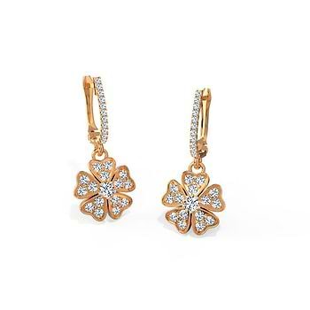 Clover Heart Flora Diamond Hoop Earrings