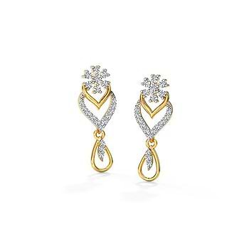 Floral Diamond Drop Earrings