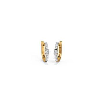 Stripe Diamond Hoop Earrings