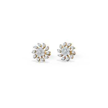 Sparkling Star Diamond Stud Earrings
