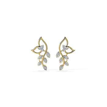 Classic Leaves Diamond Stud Earrings