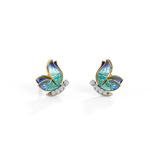 Butterfly diamond stud earrings sale