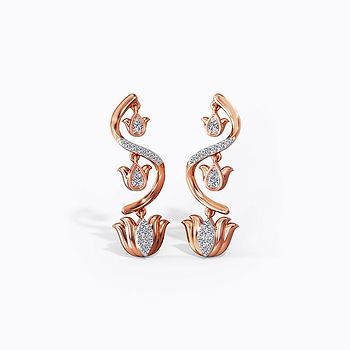 Eretria Flora Diamond Drop Earrings