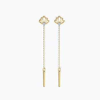 Scallops Diamond Sui Dhaga Earrings