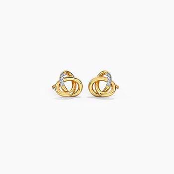 Swirly Knots Diamond Stud Earrings