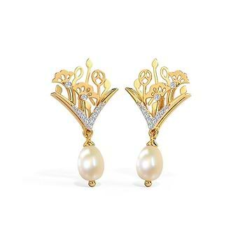 Utsav Layers pearl Danglers Earring