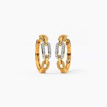 Cuban chain diamond Classic Hoops
