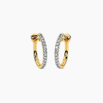 Single Line white Gold Classy Hoops