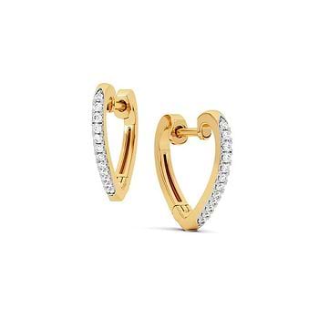 Heart Hoops Diamond Earrings