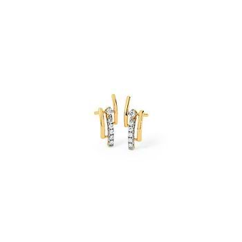 Bold Streak Diamond Stud Earrings