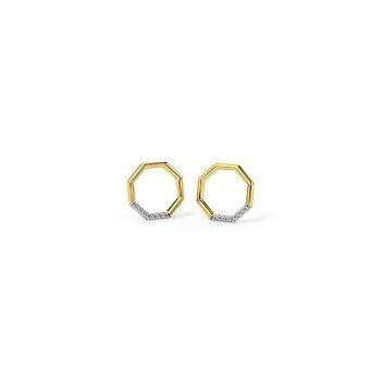 Sleek Hexa Diamond Stud Earrings