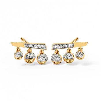 Lunar Bloom Diamond Drop Earrings