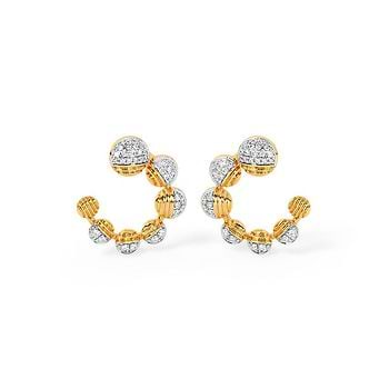Comet Shadow Diamond Hoop Earrings