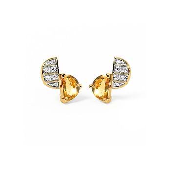 Gilded Gleam Gemstone Stud Earrings