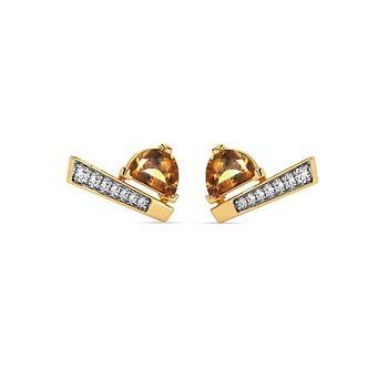 Sun Glance Gemstone Stud Earrings