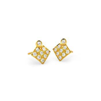 Asymmetric 22KT Diamond Stud Earrings