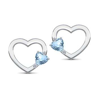 Heart Cluster Gemstone Stud Earrings
