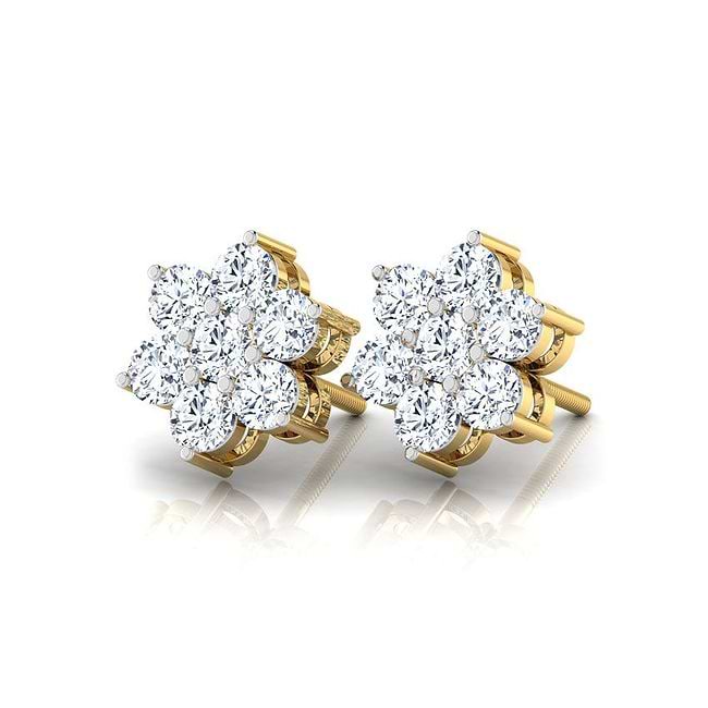 Traditional 7 stone diamond earring top