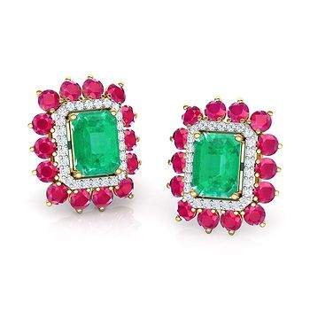 Zenia Gemstone Stud Earrings