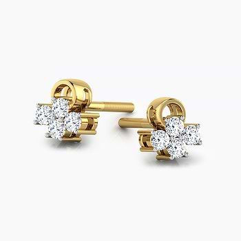 Evening Primrose Diamond Stud Earrings