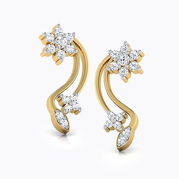 Zahara Fleur Diamond Stud Earrings