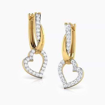 Jill Heart Diamond Drop Earrings