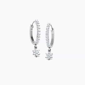 Fern Diamond Hoop Earrings