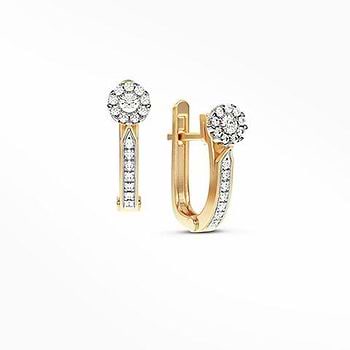 Linear Diamond Hoop Earrings