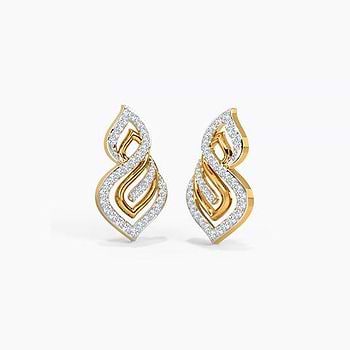 Glazing Flame Diamond Stud Earrings For Women