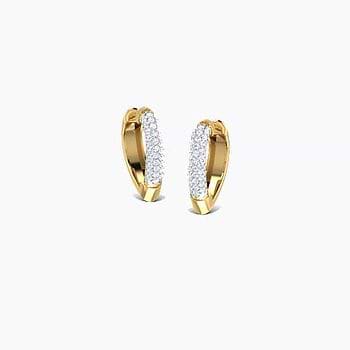 V' Gleam Diamond Hoop Earrings For Women