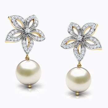 Pearl Daisy Drop Earrings