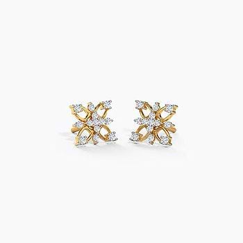 Sparkle Cluster Diamond Stud Earrings
