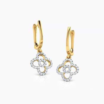 Clover Petal Diamond Drop Earrings