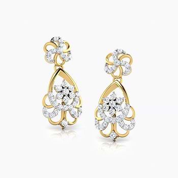 Fiona Wavy Diamond Drop Earrings