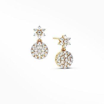 Celinda Cluster Diamond Drop Earrings