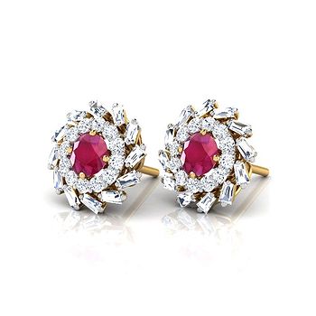 Jenna Pivot Gemstone Stud Earrings