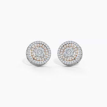 Ripple Cluster Diamond Stud Earrings