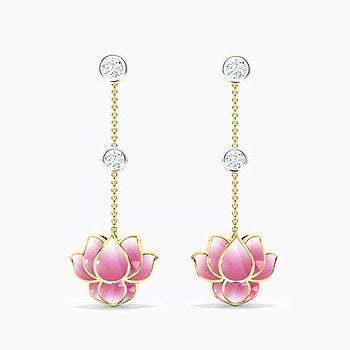 Dew Lotus Diamond Drops Earrings