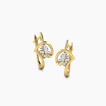 Butterfly Love Diamond Hoop Earrings