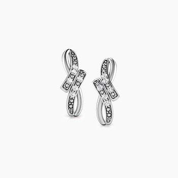Infinity Arc Diamond Stud Earrings